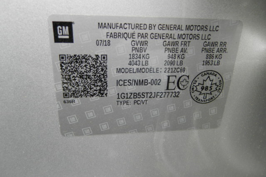 Chevrolet Malibu LE 2018 фото 20