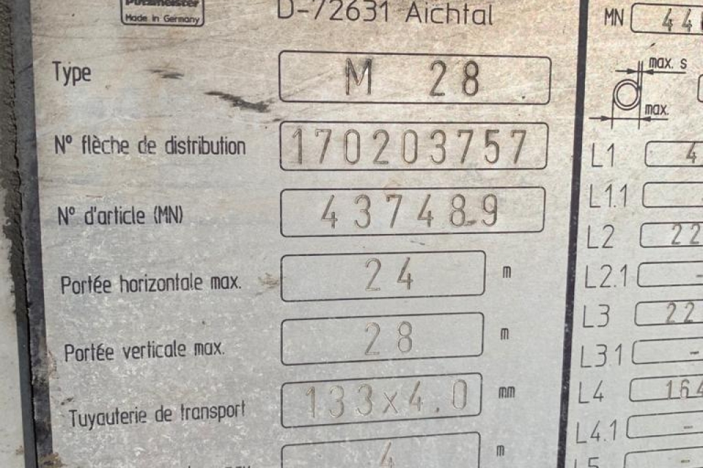 Putzmeister M 36-4 M28 2005 фото 11
